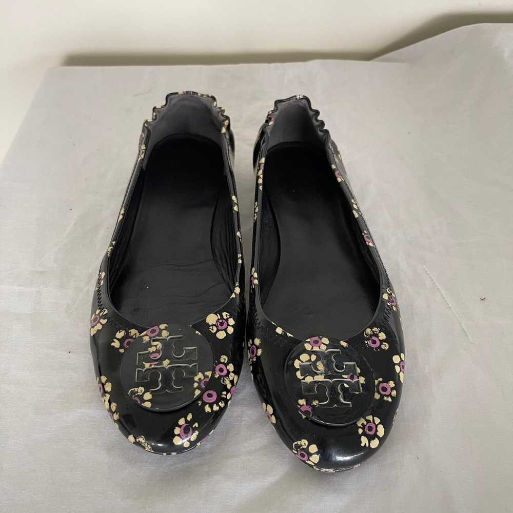 Tory Burch Floral Minnie Leather Balket Flats - image 2