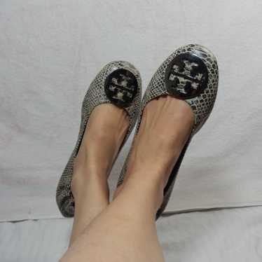 Tory Burch Flat Reva sz 11. M Snakeskin - image 1