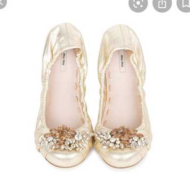 Miu Miu Embellished Ballet Flats