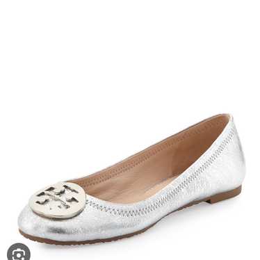 Tory Burch Reva Metallic Ballet Flat, Palladium (… - image 1