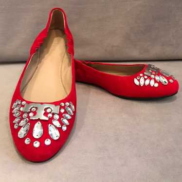 Tory Burch Delphine Crystal Suede Flats