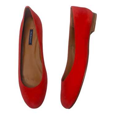 Margaux The Classic Suede Poppy Red Ballet Flats … - image 1