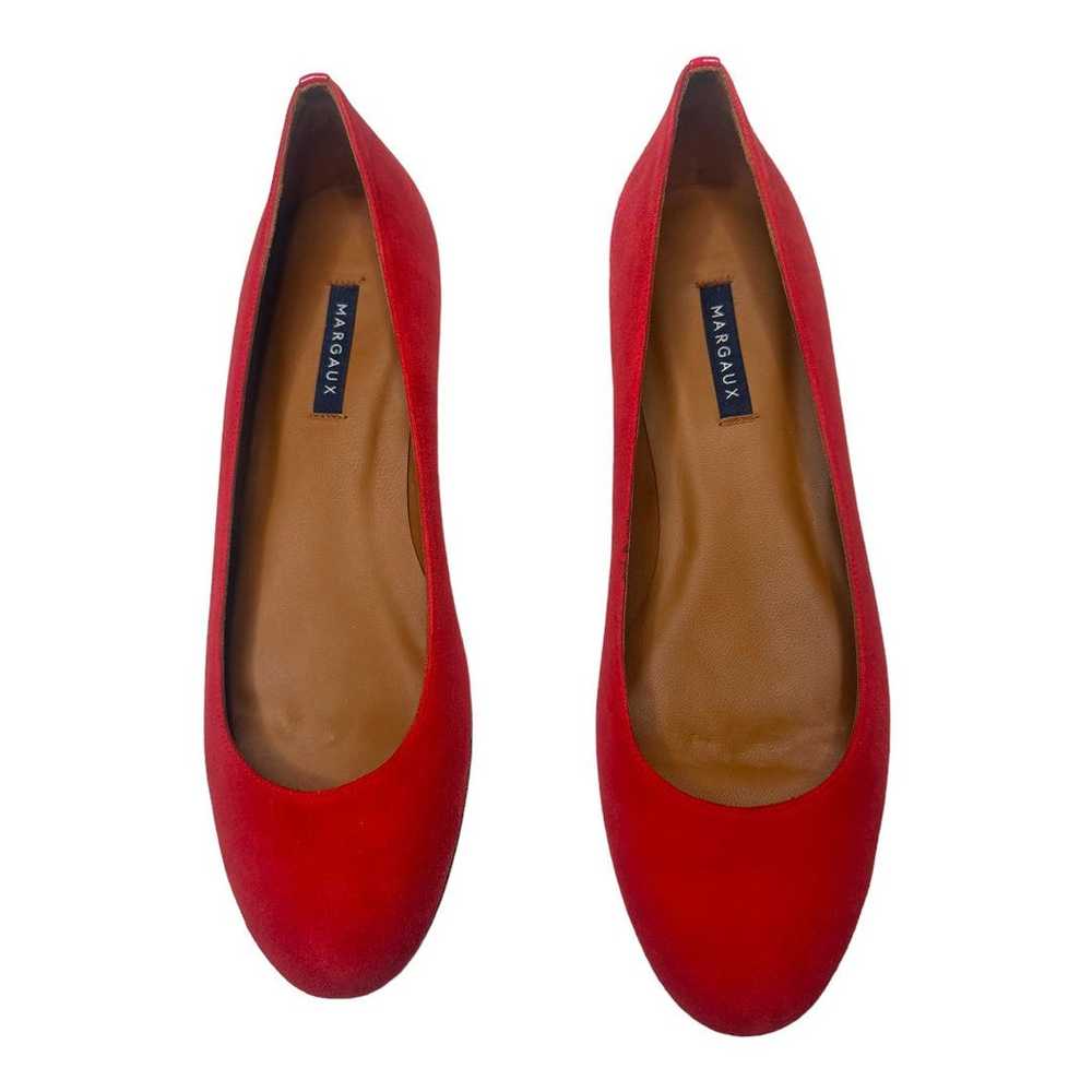 Margaux The Classic Suede Poppy Red Ballet Flats … - image 3