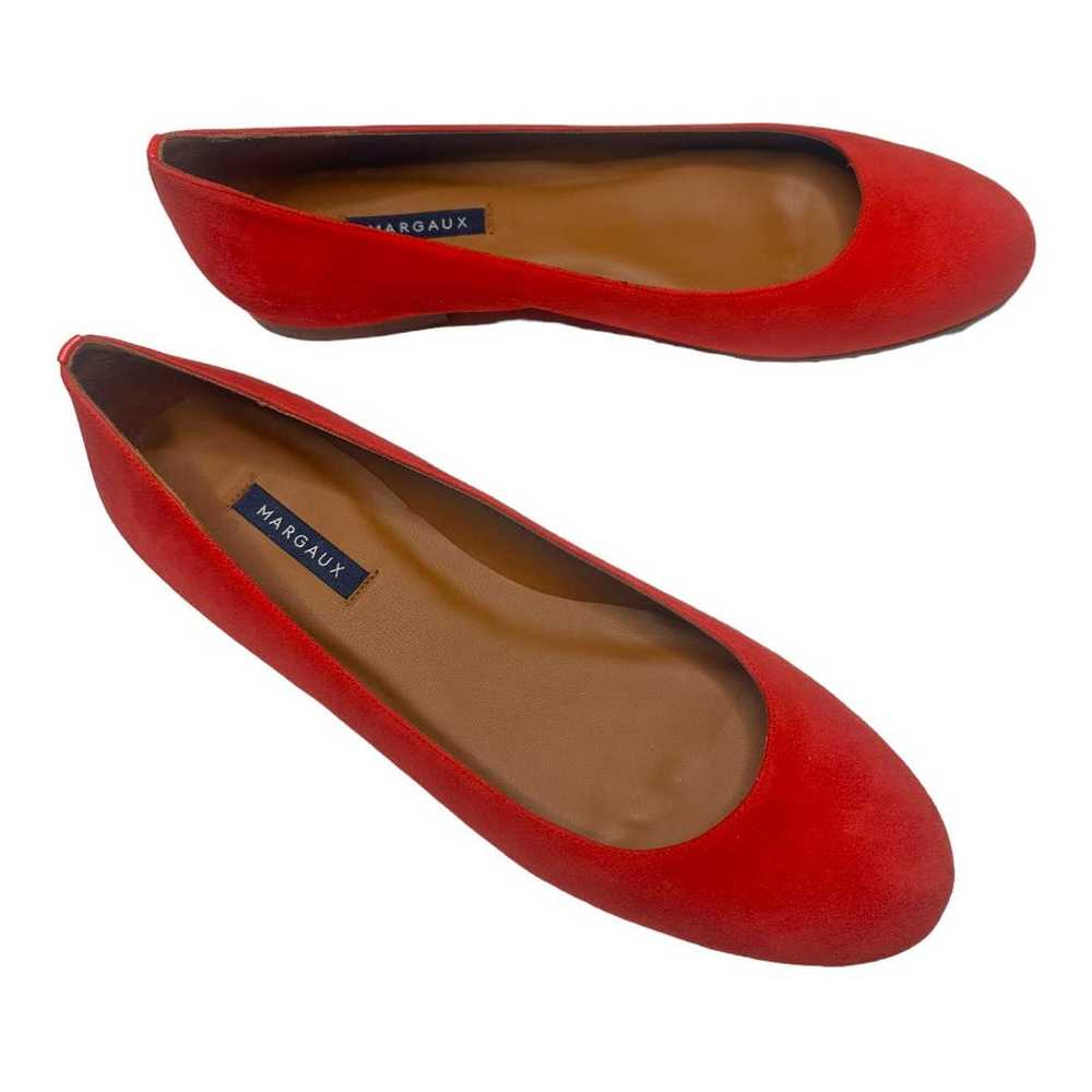 Margaux The Classic Suede Poppy Red Ballet Flats … - image 6