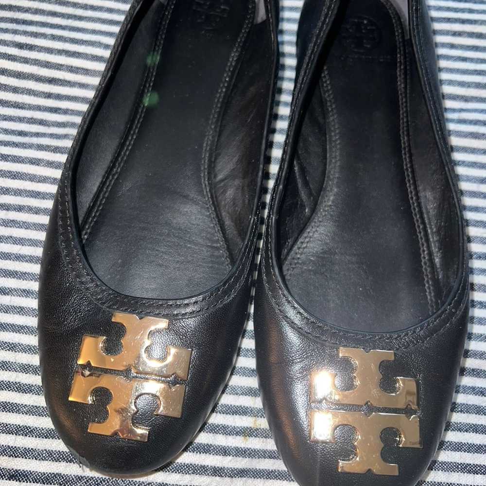 Tory Burch Lowell Black Leather Flats - image 2