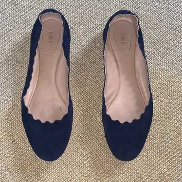 Scalloped Suede Ballet Flats - image 1