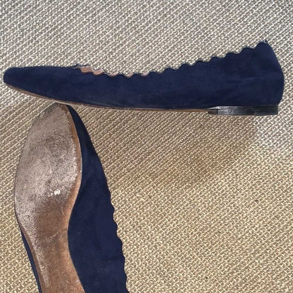 Scalloped Suede Ballet Flats - image 3