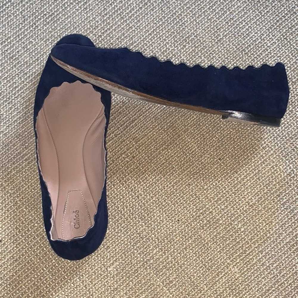 Scalloped Suede Ballet Flats - image 4