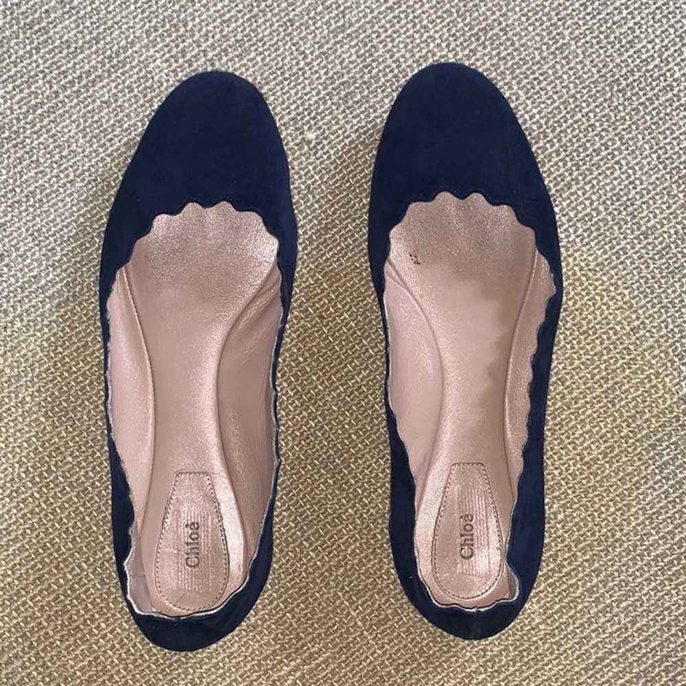 Scalloped Suede Ballet Flats - image 5