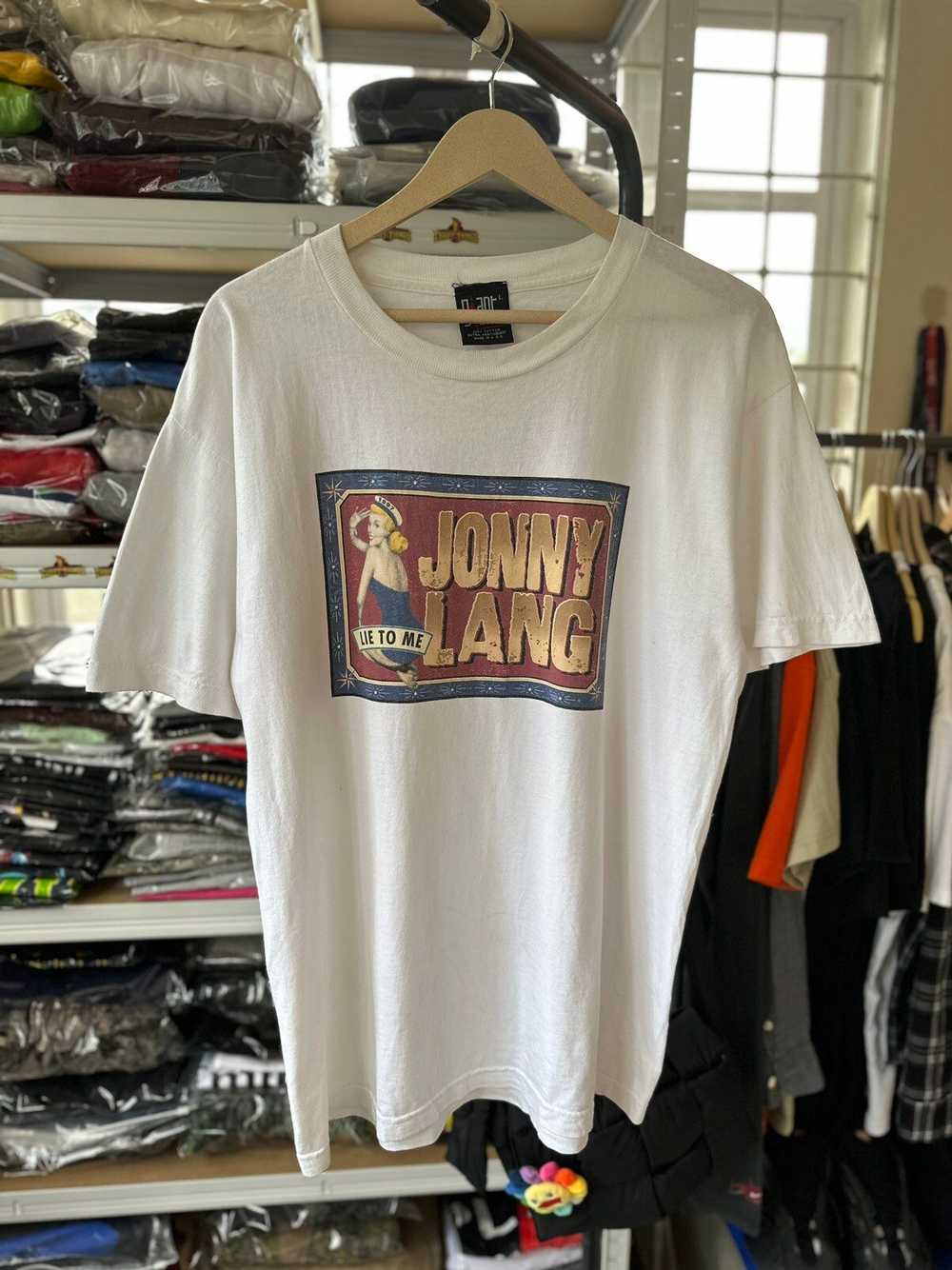 Giant Tees Jonny Lang Shirt Men XL White Music Co… - image 1