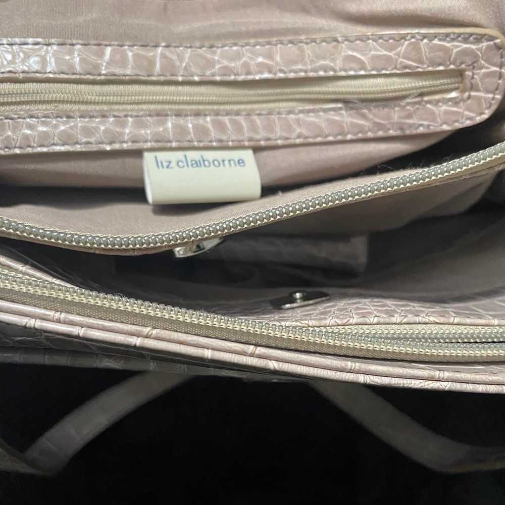 Vintage Liz Claiborne Crocodile Faux Leather Tan … - image 3