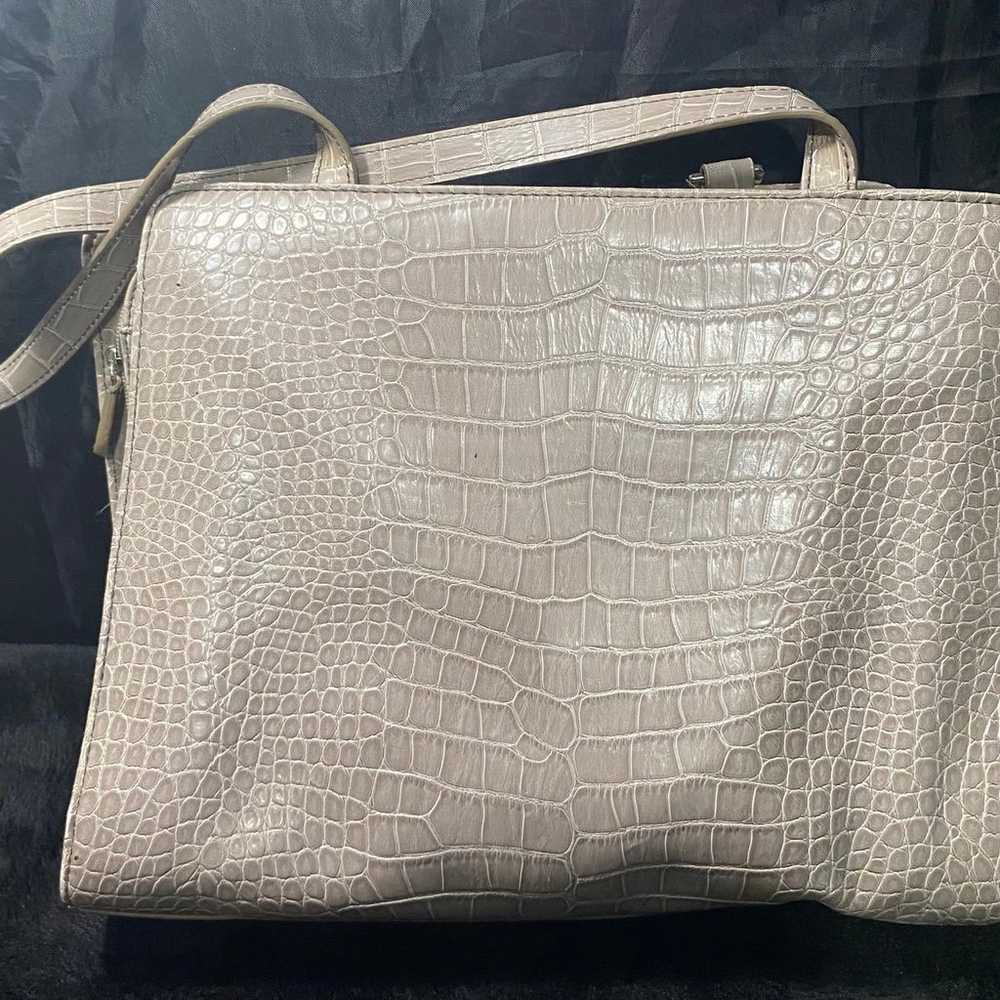 Vintage Liz Claiborne Crocodile Faux Leather Tan … - image 7