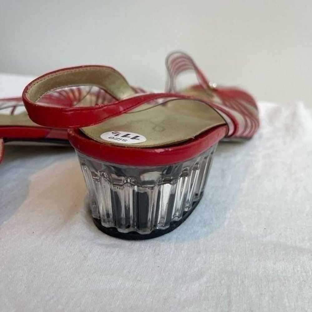 Vintage Red 1970’s Strappy Clear Plastic Sandals … - image 5