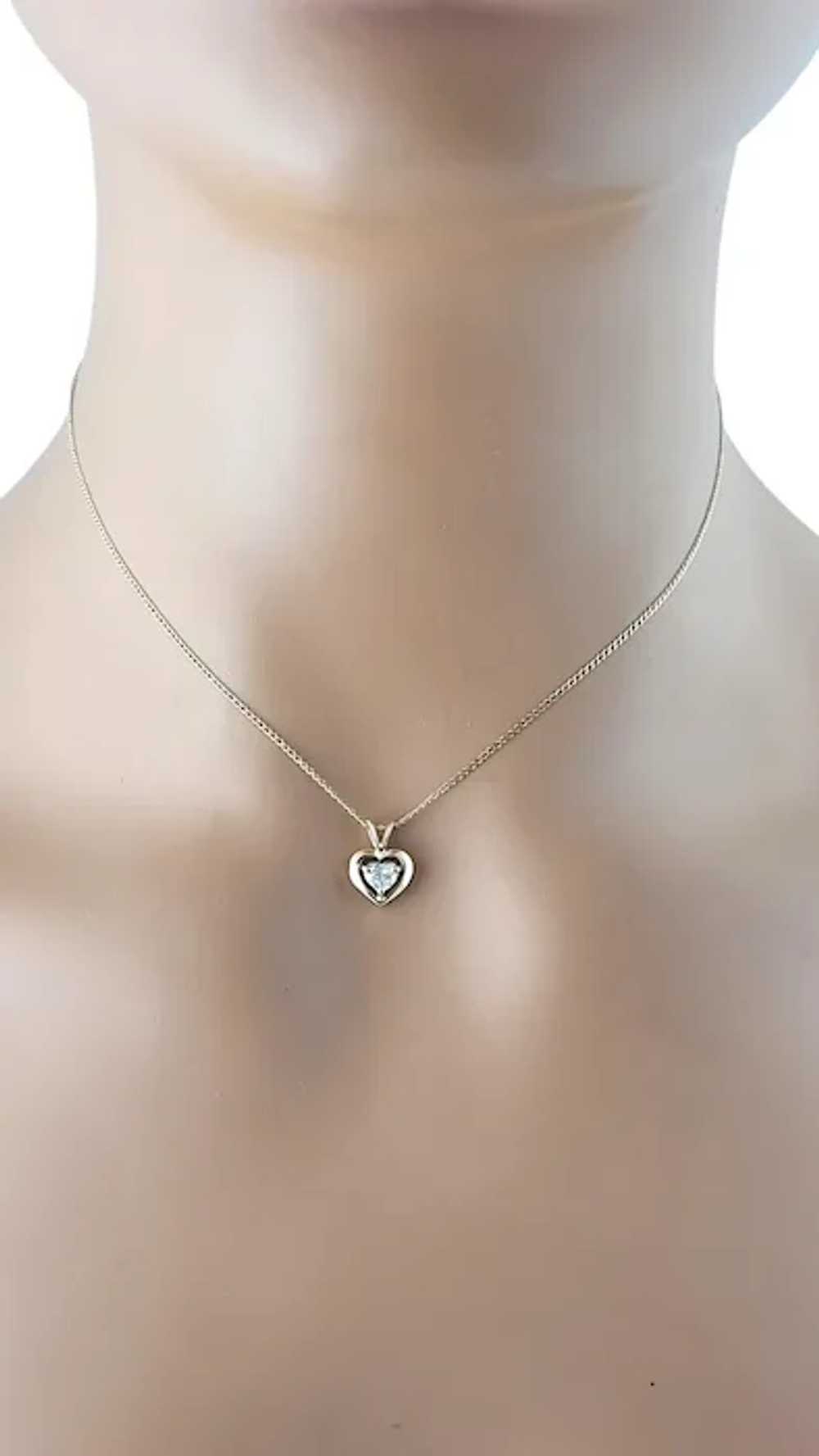 14K Yellow Gold Heart Shaped Diamond Heart Pendan… - image 7