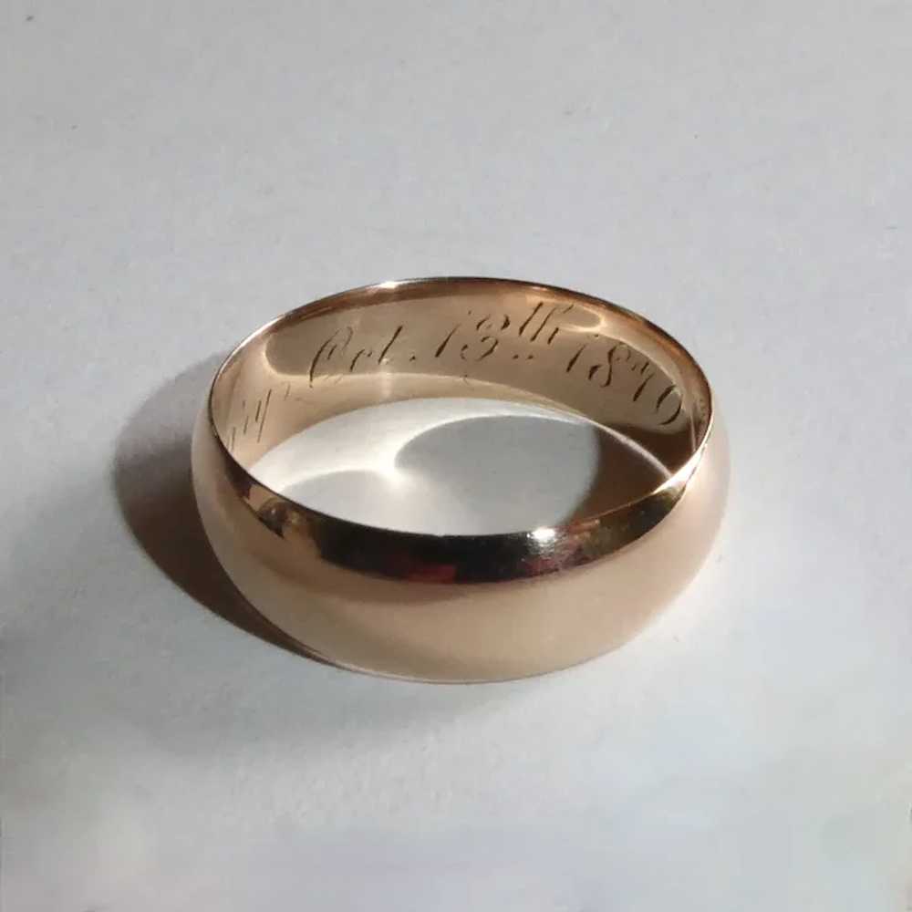 18k Victorian Rose Gold Band Ring dated 1870 - image 7