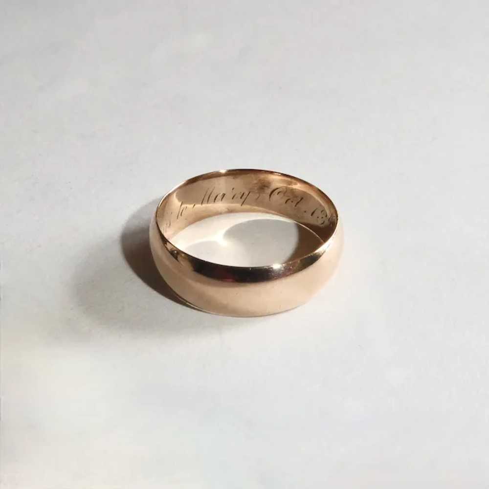 18k Victorian Rose Gold Band Ring dated 1870 - image 9