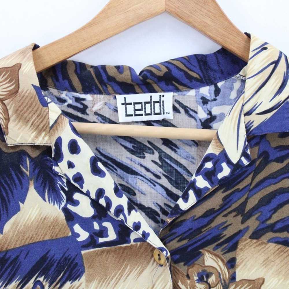 Vintage TEDDI Shirt Womens Multicolor Button Down… - image 5