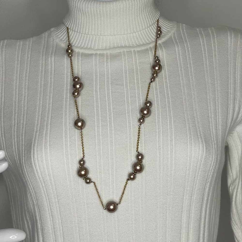 J. Crew necklace costume signed jewelry long gold… - image 3