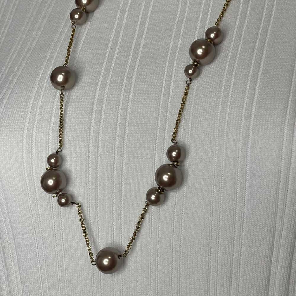 J. Crew necklace costume signed jewelry long gold… - image 4