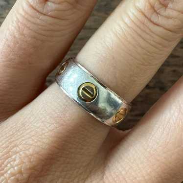 Vintage Screws Two Tone Milor Italy Band Ring 925… - image 1