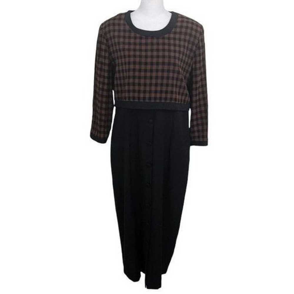 Olivia Rose Vintage Brown and Black Dress Size 14M - image 1
