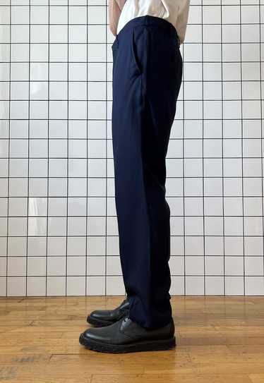 Prada Men's Vintage Navy Blue Polyester Light Trousers Pants Size 46