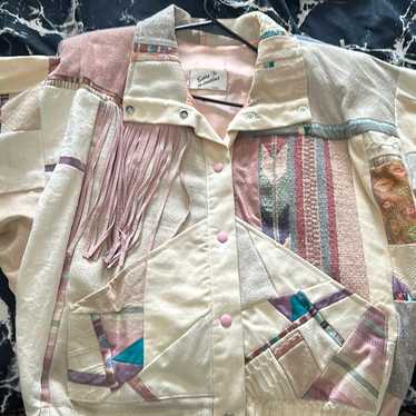 Vintage Santa Fe re-creations pastel fringe jacket - image 1