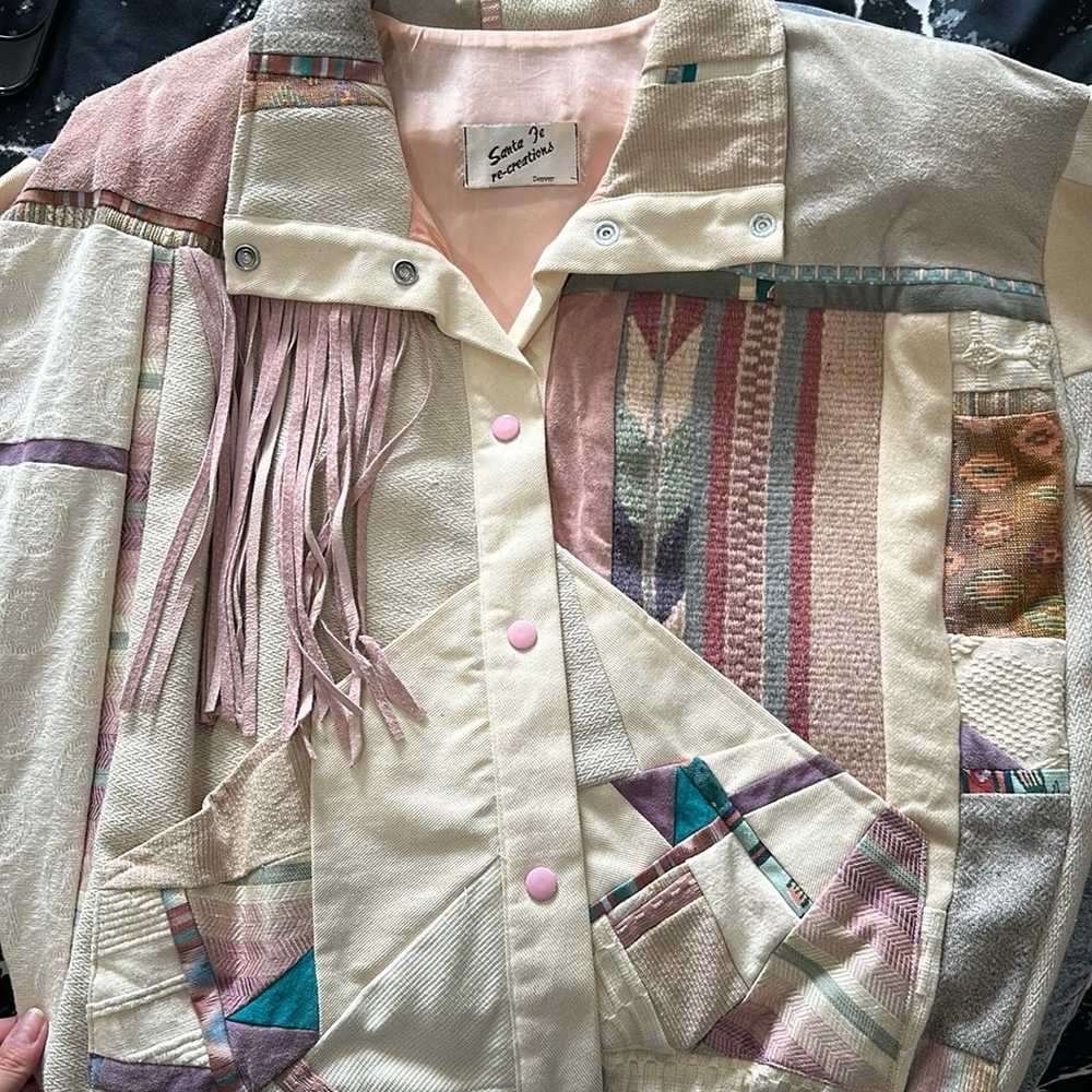 Vintage Santa Fe re-creations pastel fringe jacket - image 2