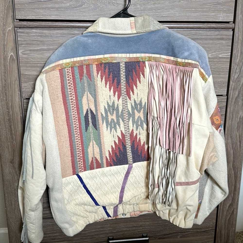 Vintage Santa Fe re-creations pastel fringe jacket - image 7