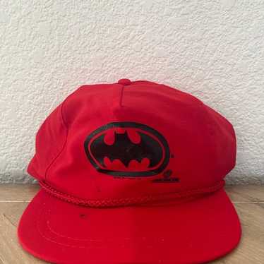 Vintage DC Comics Batman Snapback Hat Adult Red T… - image 1
