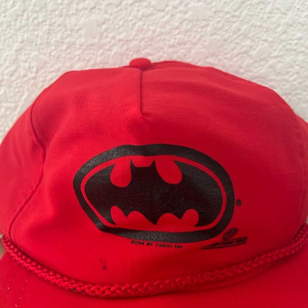 Vintage DC Comics Batman Snapback Hat Adult Red T… - image 2