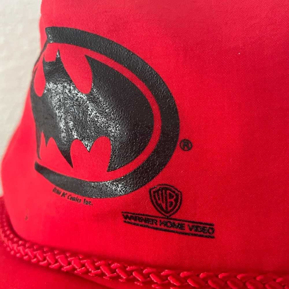 Vintage DC Comics Batman Snapback Hat Adult Red T… - image 4