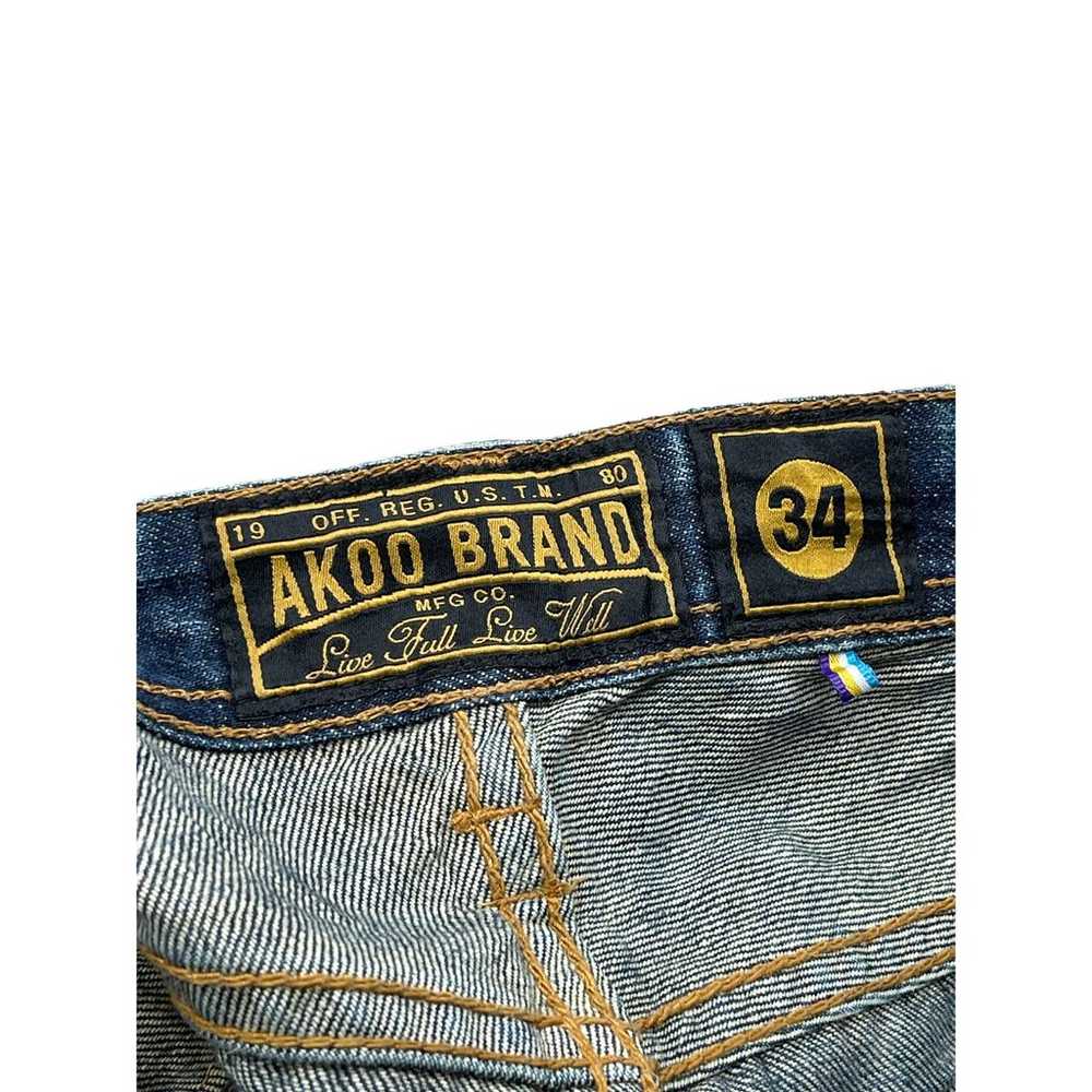 Vintage Akoo Brand Men's Distressed Studded Denim… - image 3