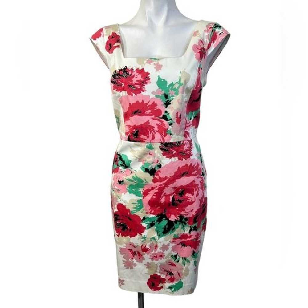 Ann Taylor dress size 8 pink multicolor floral sl… - image 2
