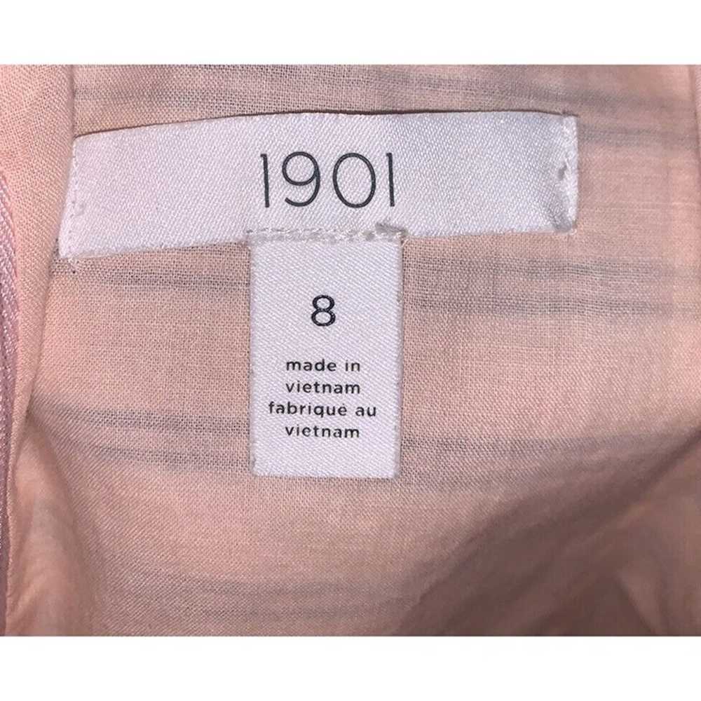 1901 Stripe Fit & Flare Dress Pink Navy Blue Belt… - image 9