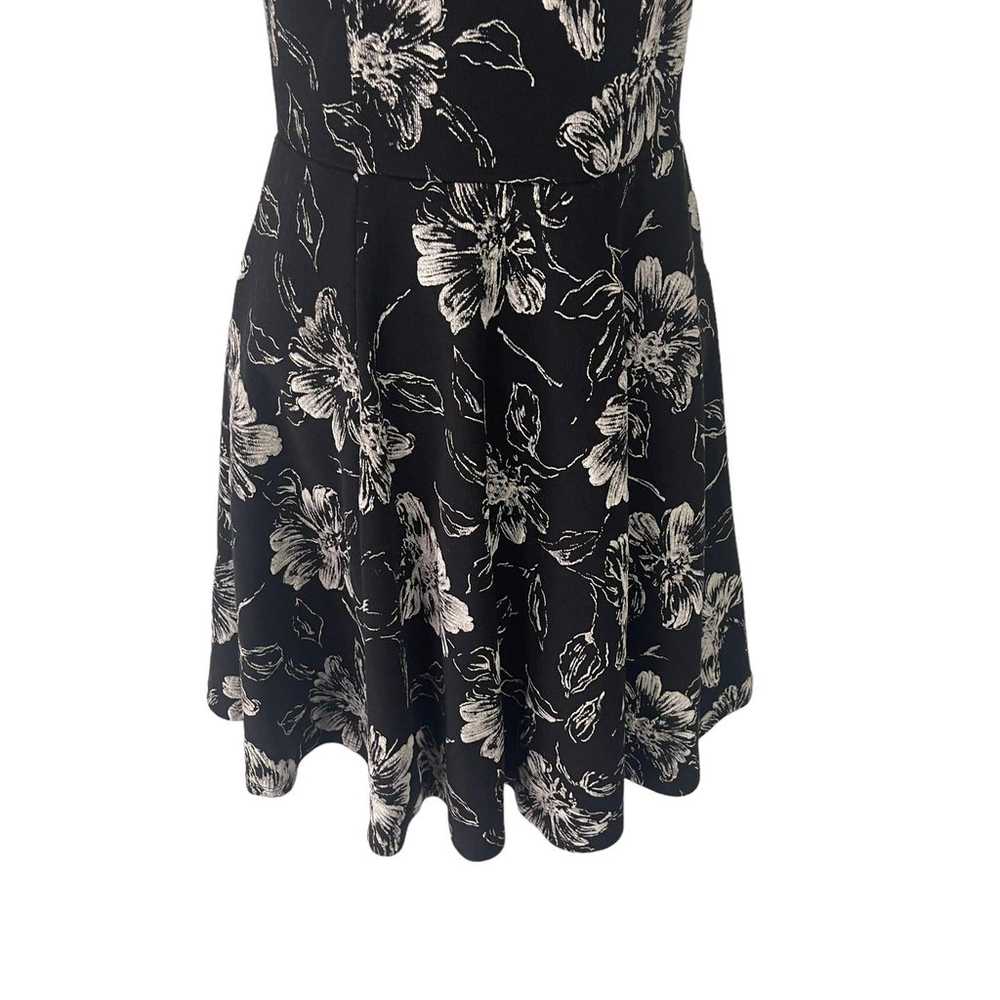 Aqua Size XS Black White Floral Mini Dress - image 2