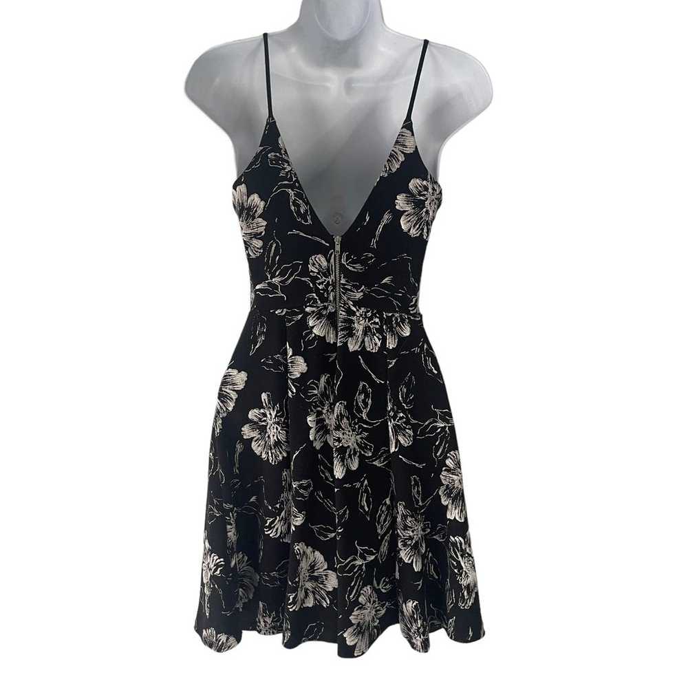 Aqua Size XS Black White Floral Mini Dress - image 4