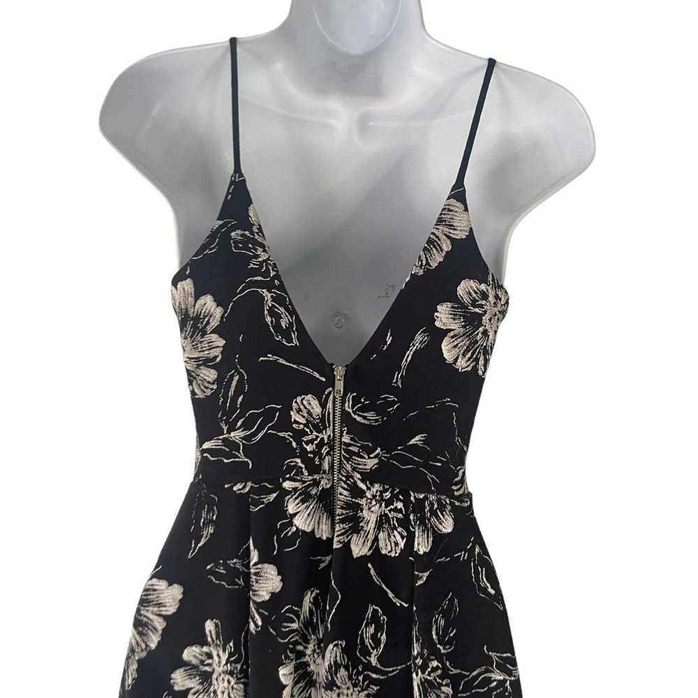 Aqua Size XS Black White Floral Mini Dress - image 5