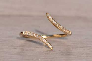 Gabriel and Co Signed Bypass Diamond Ring in Yell… - image 1