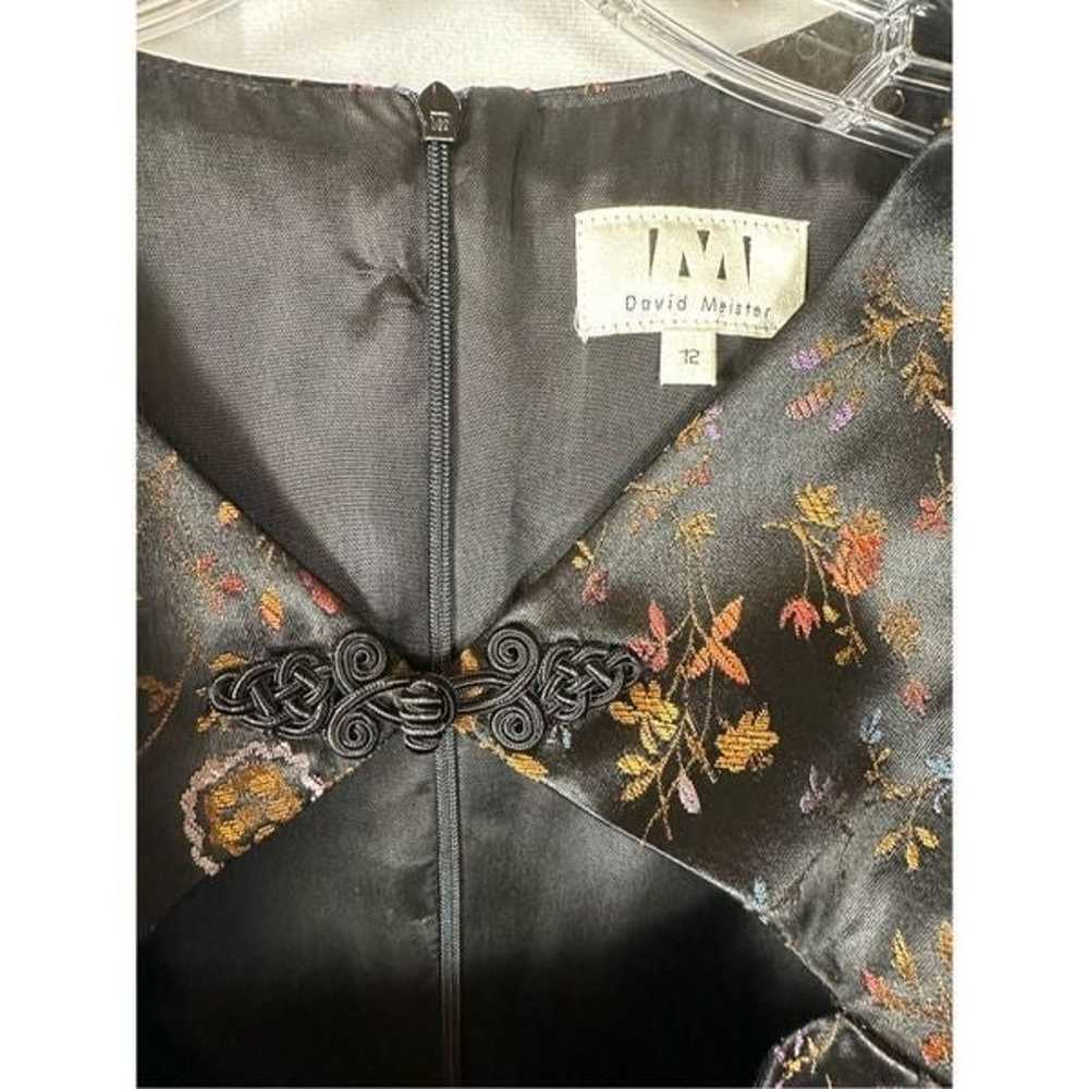 David Meister Asian-Inspired Black Embroidery Flo… - image 3
