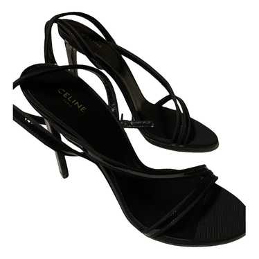 CELINE Size 7.5 Black Leather Woven Rope Heels – Sui Generis