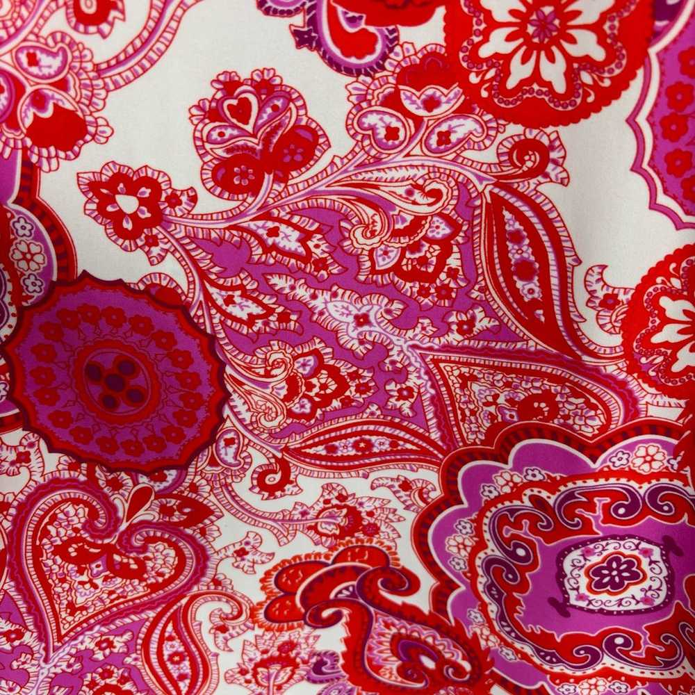 Jude Connally Holly Dress red pink paisley Small … - image 6