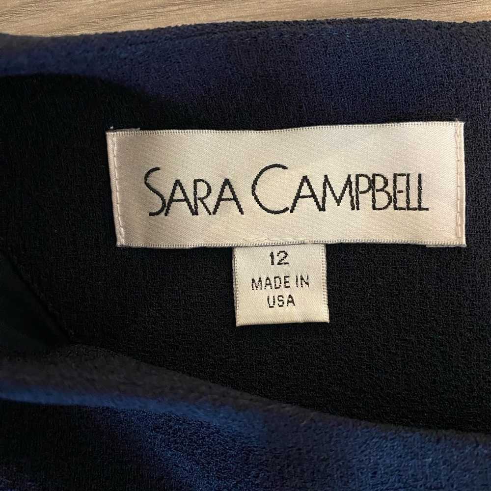 Sara Campbell Navy Blue Ruffle Split 3/4 Sleeve D… - image 6