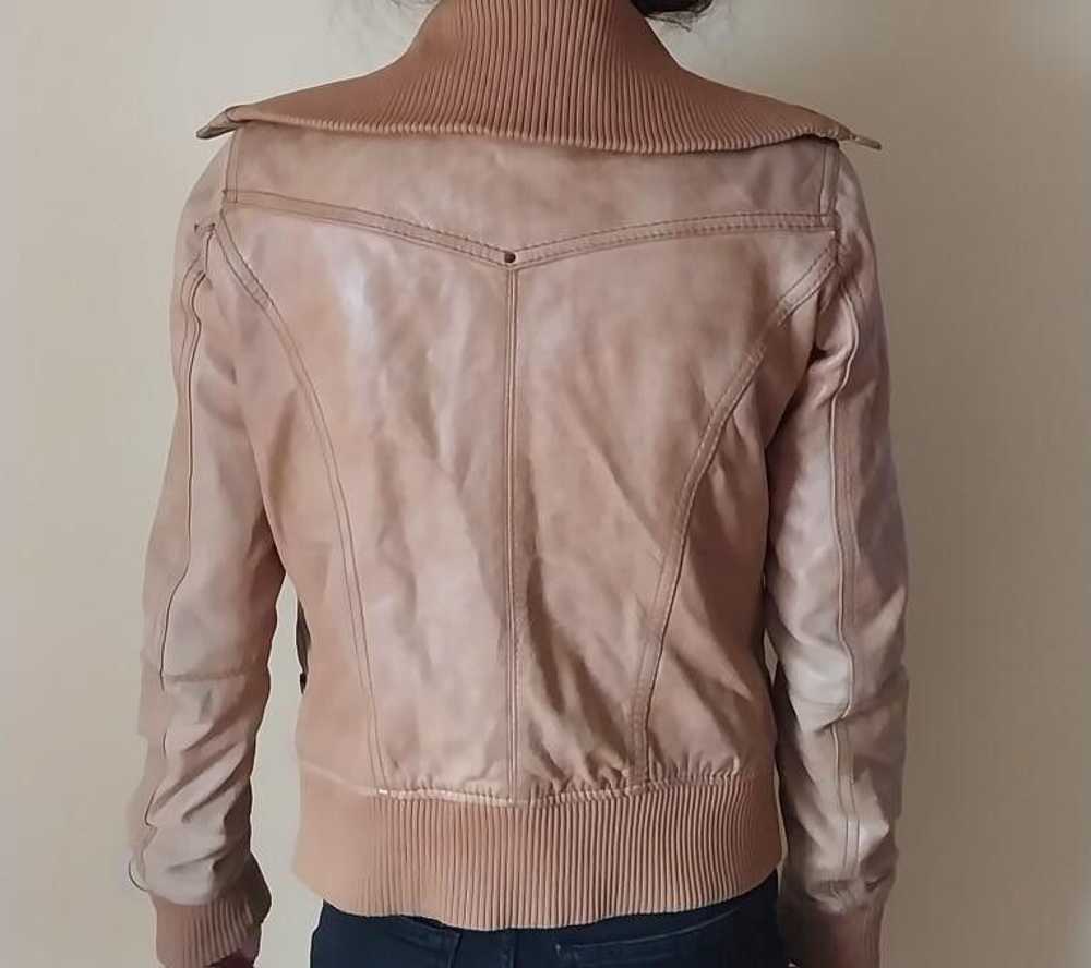 Bershka Bershka vintage tan leather jacket - image 1