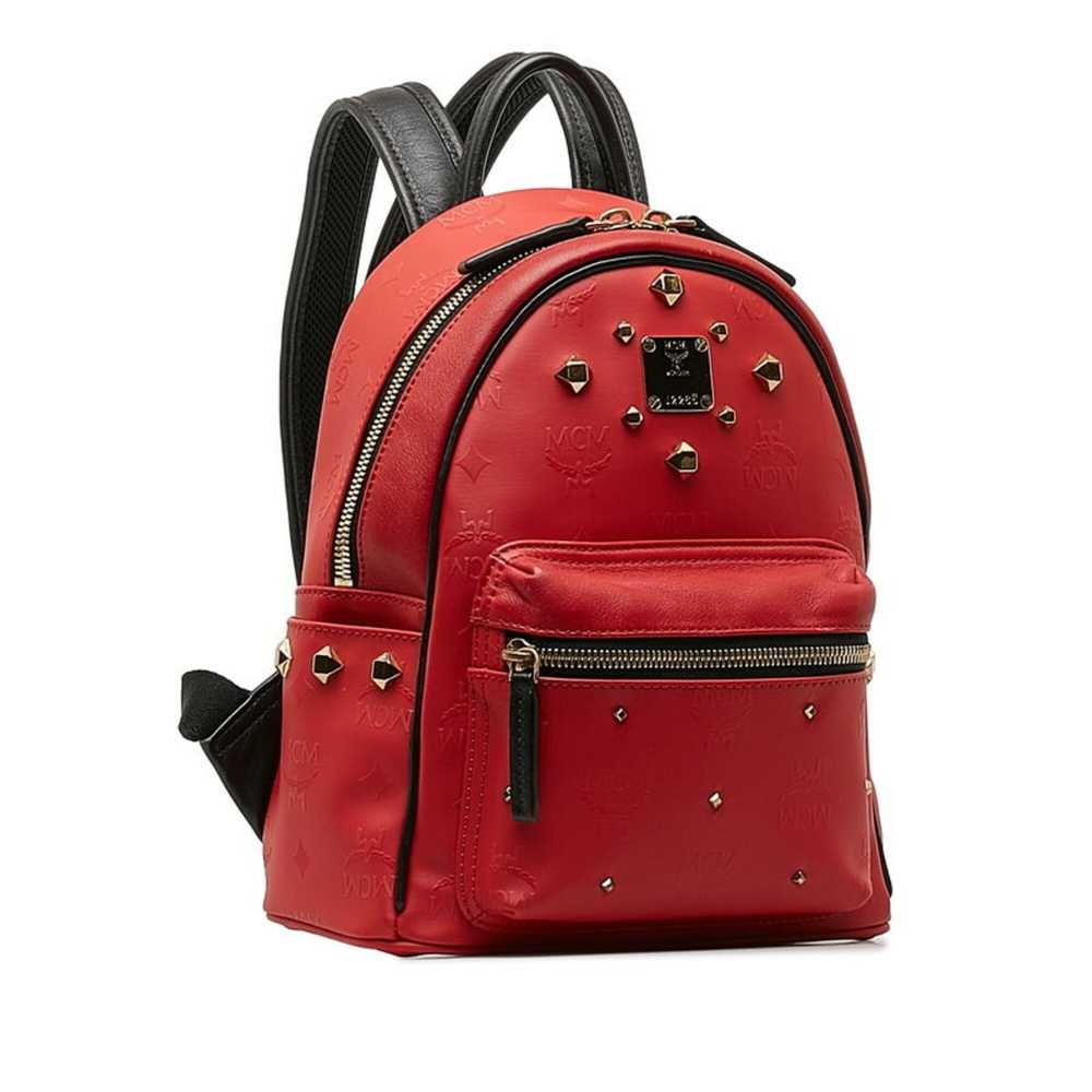 MCM MCM Visetos Glam Studded Rucksack Backpack Re… - image 2