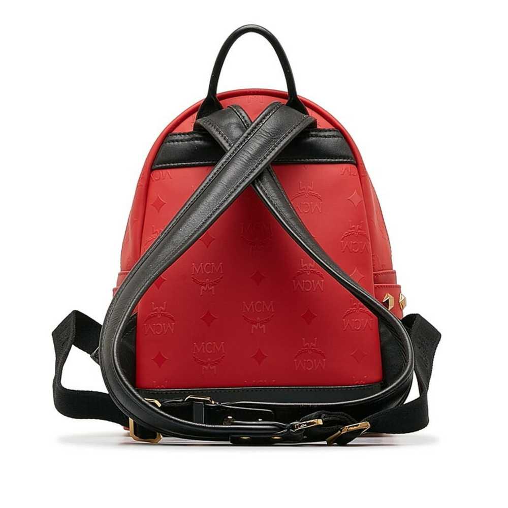 MCM MCM Visetos Glam Studded Rucksack Backpack Re… - image 3