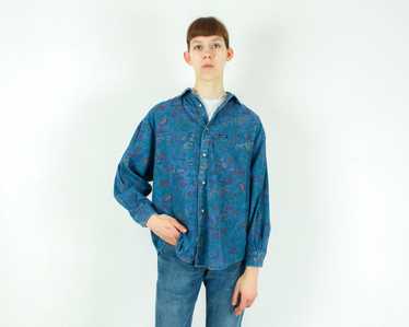 Guess × Vintage Denim Button Up Shirt Long Sleeve… - image 1